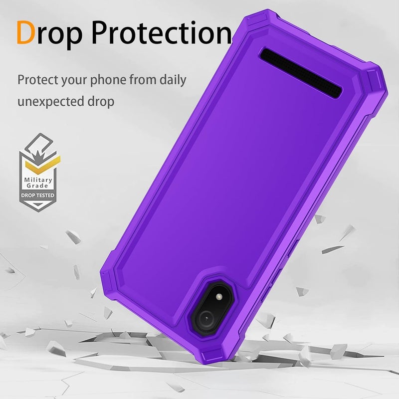 Mocotto for Cloud Mobile Stratus C8 Phone Case with Tempered Glass Screen Protector,Slim Soft Silicone Full-Body Protective Cover (Cloud Mobile Stratus C8,Purple) - Image 4